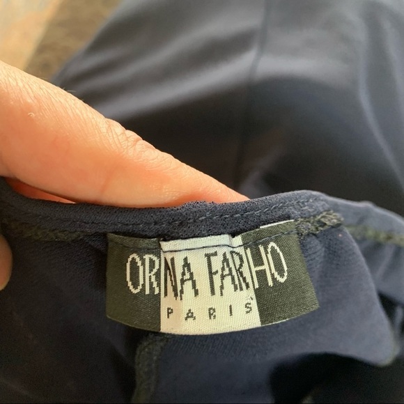 Orna Farho Dark Navy Blue Sequinned Halter Dress - Picture 9 of 13